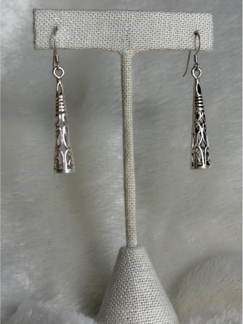 Vintage Silpada Retired W1159 Sterling Silver Filigree Cone Dangle Earrings 925